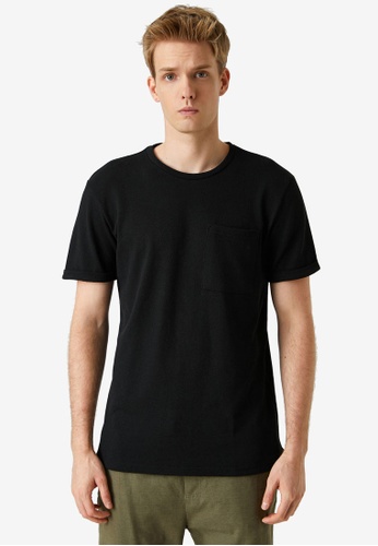 KOTON black Basic Pocket T-Shirt C5A27AA9778FAAGS_1