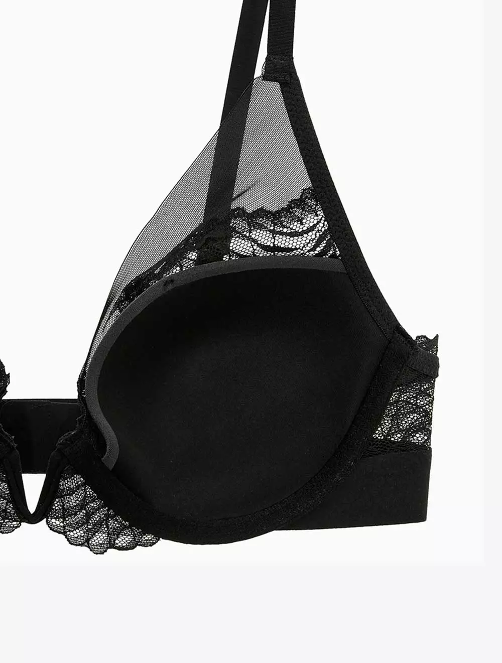 Calvin Klein Underwear - CK Black Geo Lace Lightly Lined Plunge Bra - Black - black