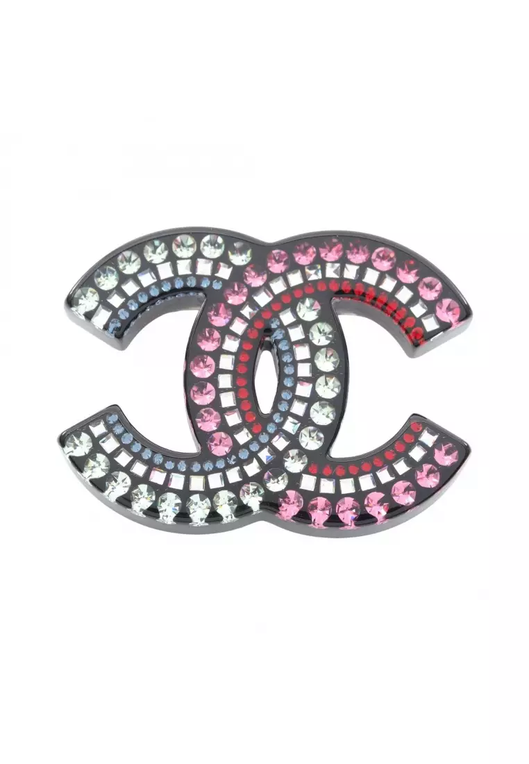 Buy Chanel Pre-Loved Chanel coco mark brooch Rhinestone