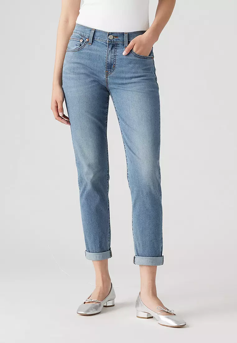 Low waist boyfriend jeans top