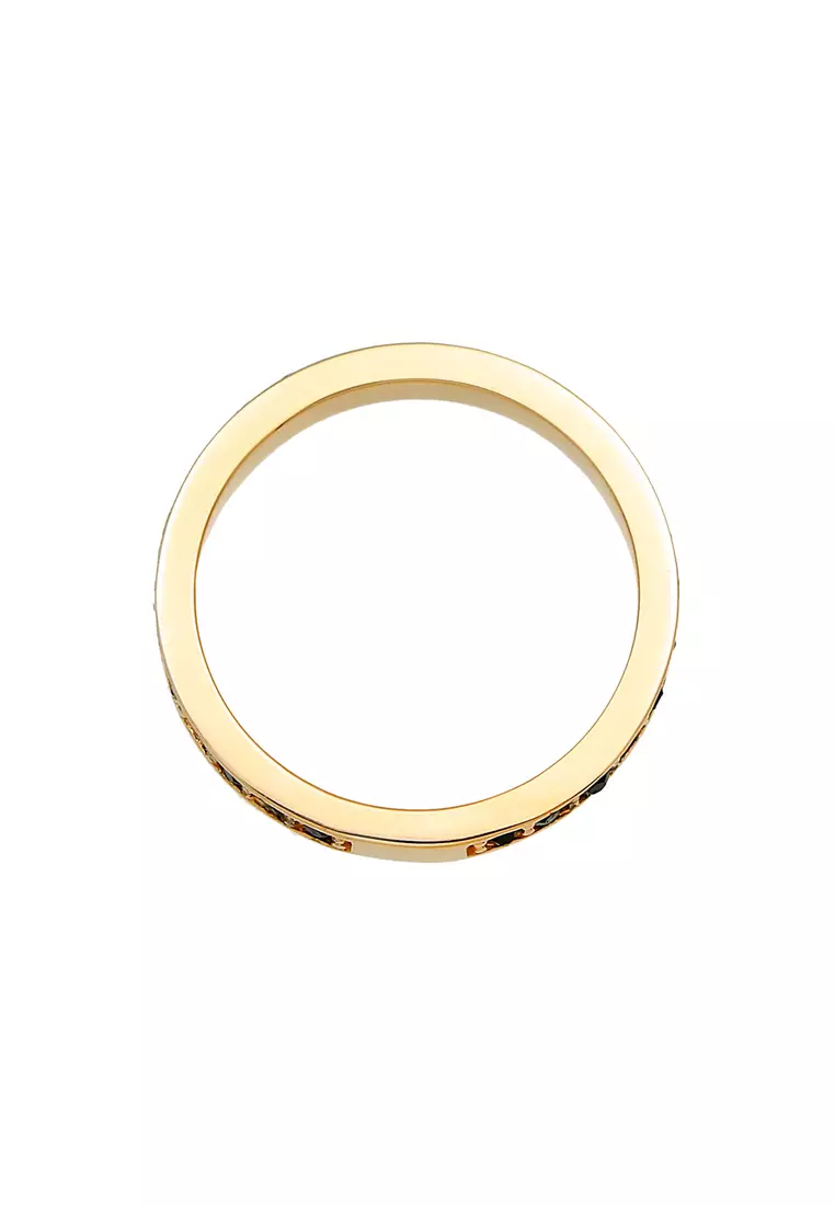 Black Swarovski® Crystal Eternity Band Ring – Gold-Plated Silver