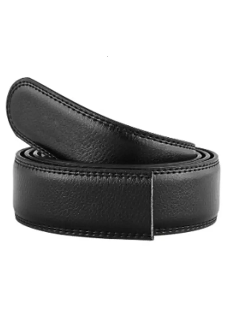 Nuby Tali Ikat Pinggang Gesper Unisex Material Kulit Pola Crocodile Desain Elegan ORIGINAL - Black