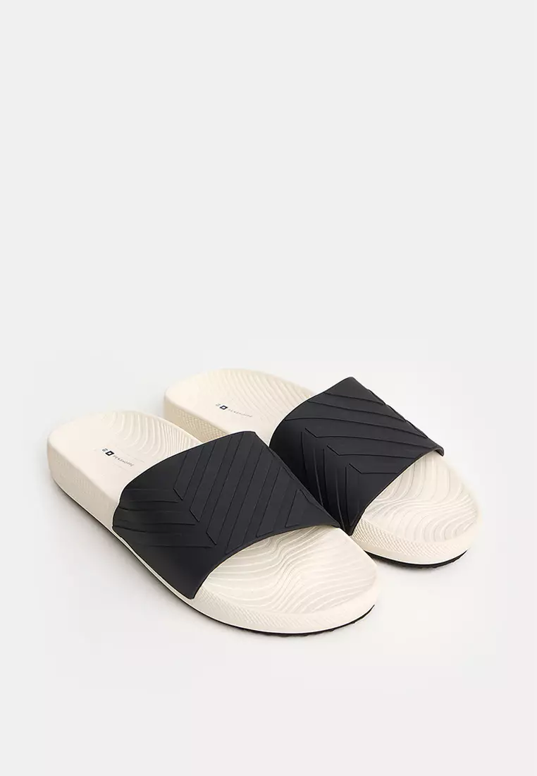 Penshoppe Men's Soft Footbed Slides with Embossed Pattern