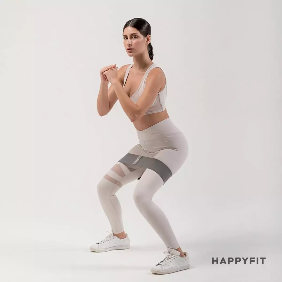 Happyfit Allure Mesh Sports Bra / Bra Olahraga Wanita - Almond Milk