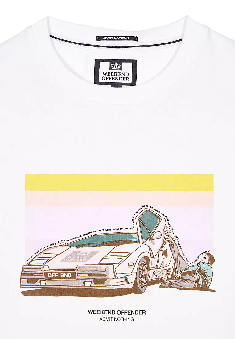 MENS WHITE QUAALUDES GRAPHIC TEE