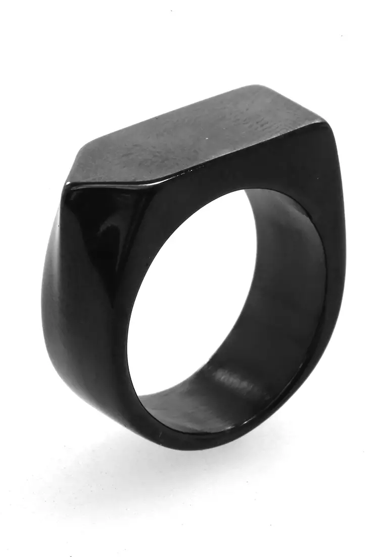 Daisy Aksesoris Fashion Pria Wanita CIncin Uniqe Design Material Titanium ORIGINAL - Black Glossy