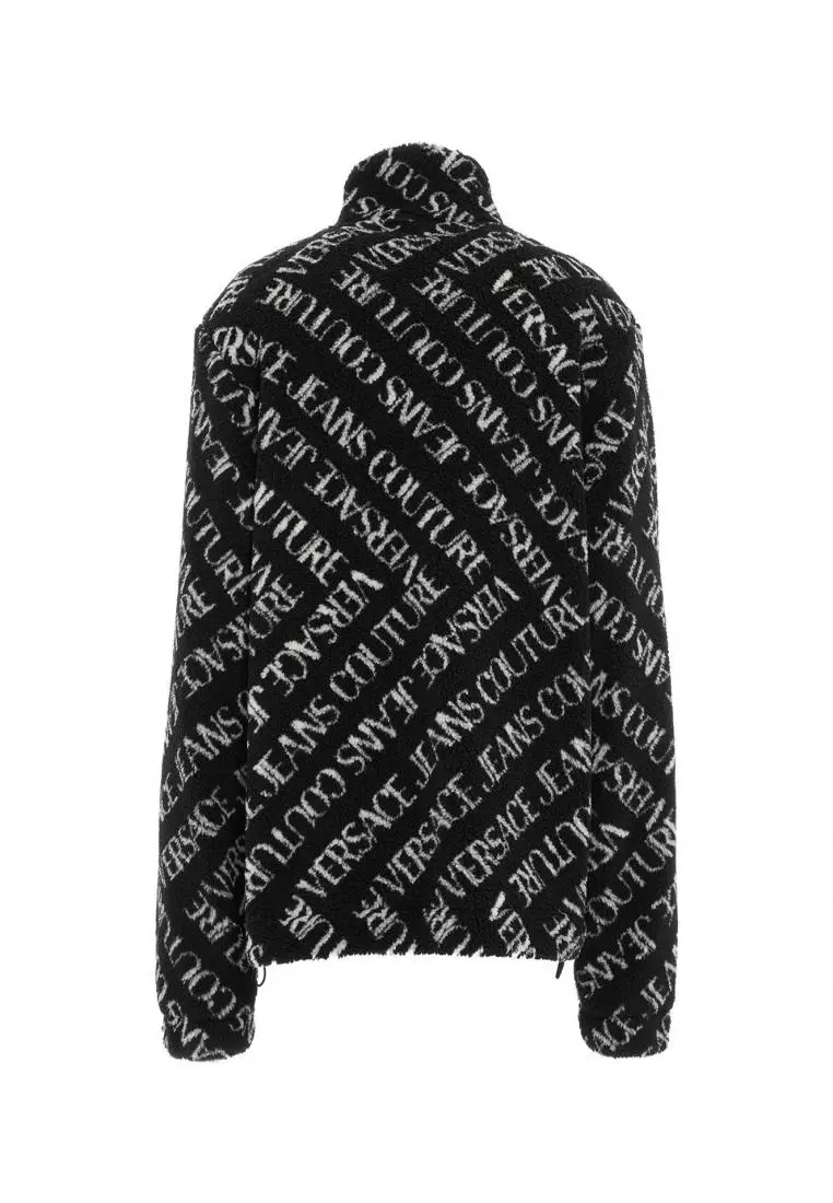 VERSACE VERSACE Fleece jacket with logo lettering Black 2024