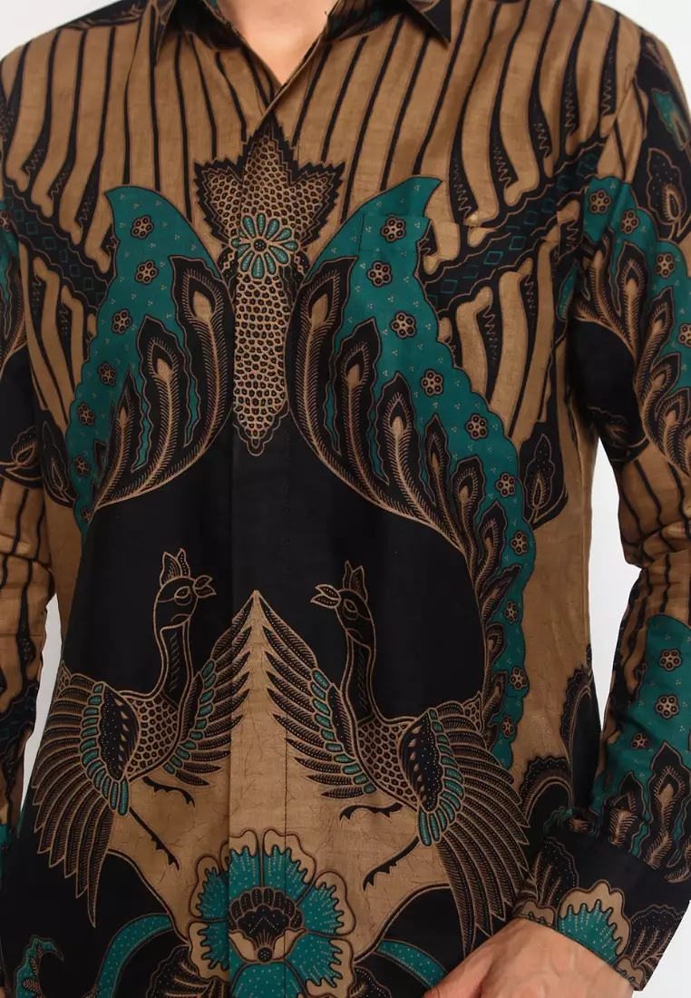 Kemeja Batik Pria Premium Slimfit Elegant Modern Lengan Panjang Baladewa Ijo