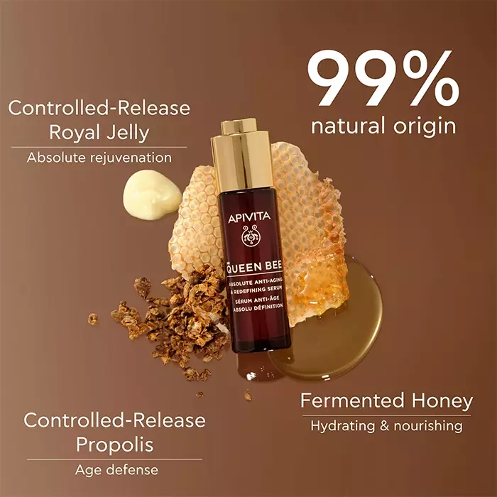 Apivita Queen Bee Absolute Anti-Aging & Redefining Serum 30 ml | Serum Anti Aging Mengurangi Kerutan Mengencangkan Kulit Mengangkat Kontur Wajah