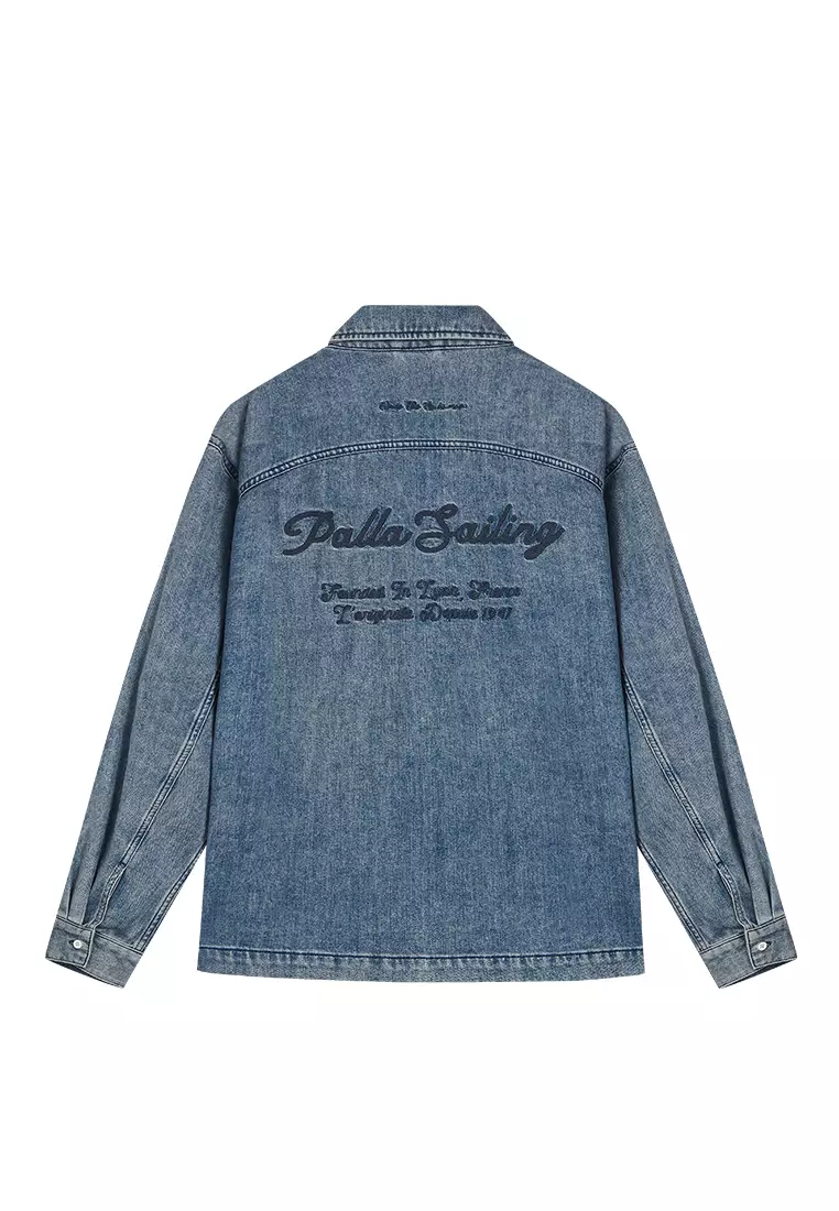 男裝 PALLADIUM LOGO 寬鬆長袖牛仔裇衫
