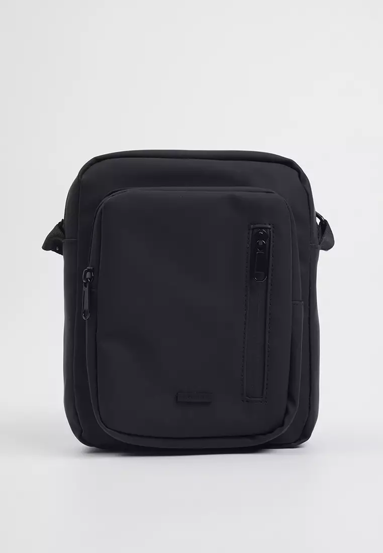PU Coated Sling Bag with Metal Bar Branding