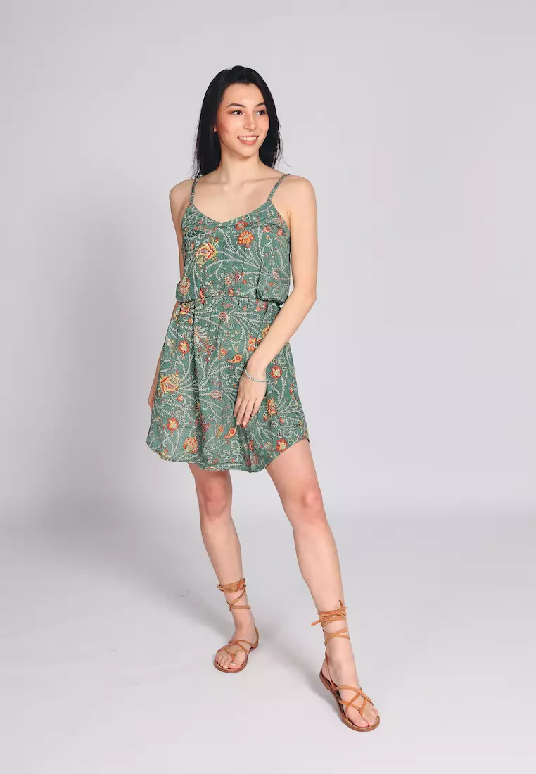 網上選購Aanya Green Floral Lana Sleeveless Mini Dress 2023 系列