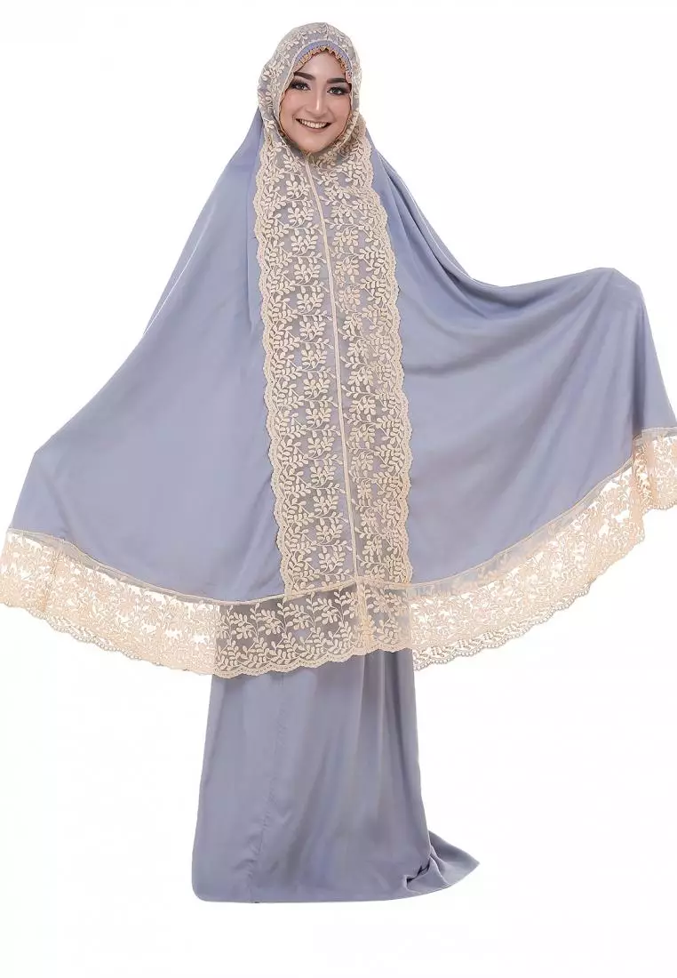 Prayer Set Premium Mukena Lace Brukat Najwa - Abu