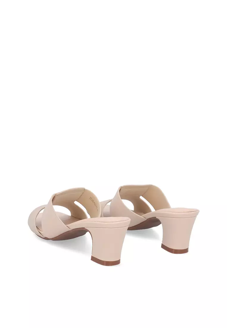 Beige Everyday Step Heeled Sandals