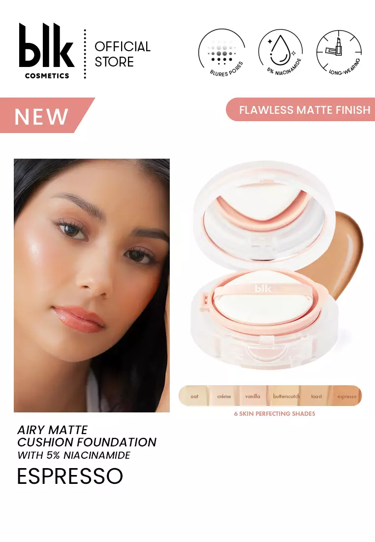Discount on Blk Cosmetics  shoes - SKU: Blk Cosmetics Airy Matte Cushion Foundation Spf15 5% Niacinamide - Espresso