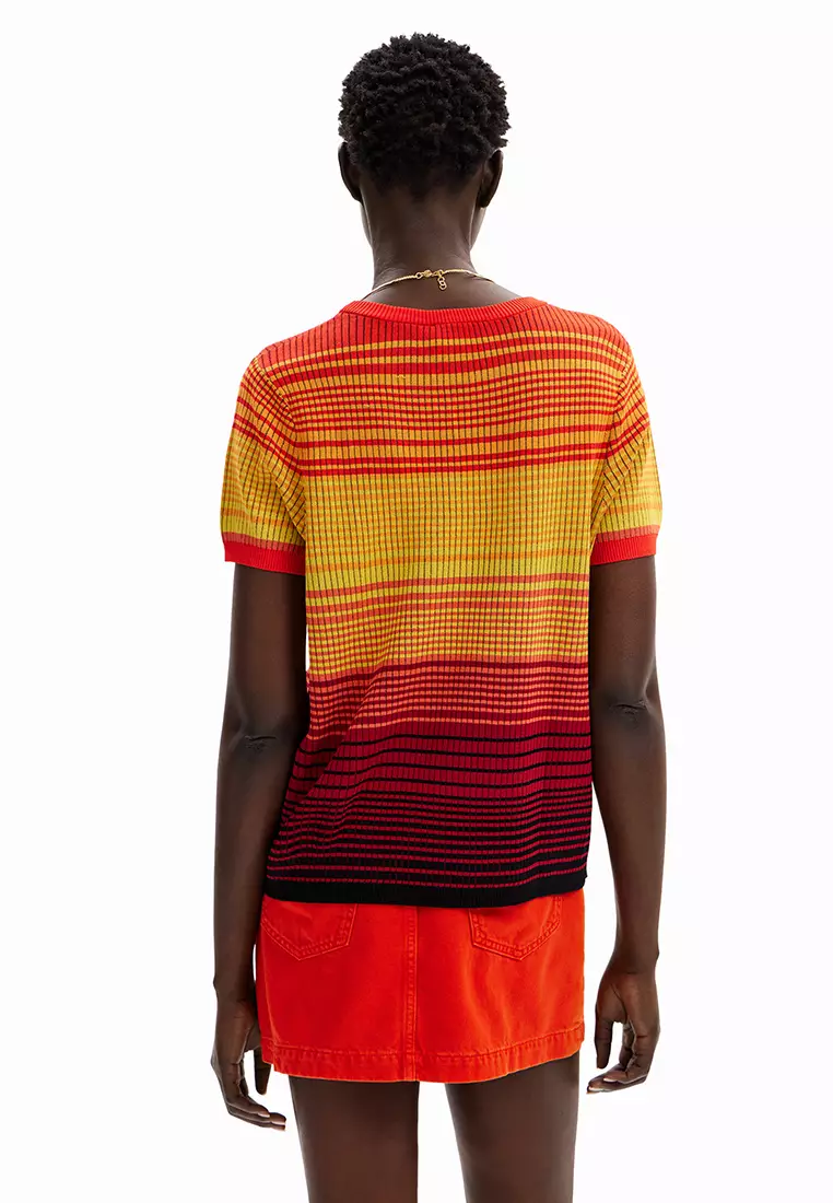 Desigual Woman Knit palm tree T-shirt.