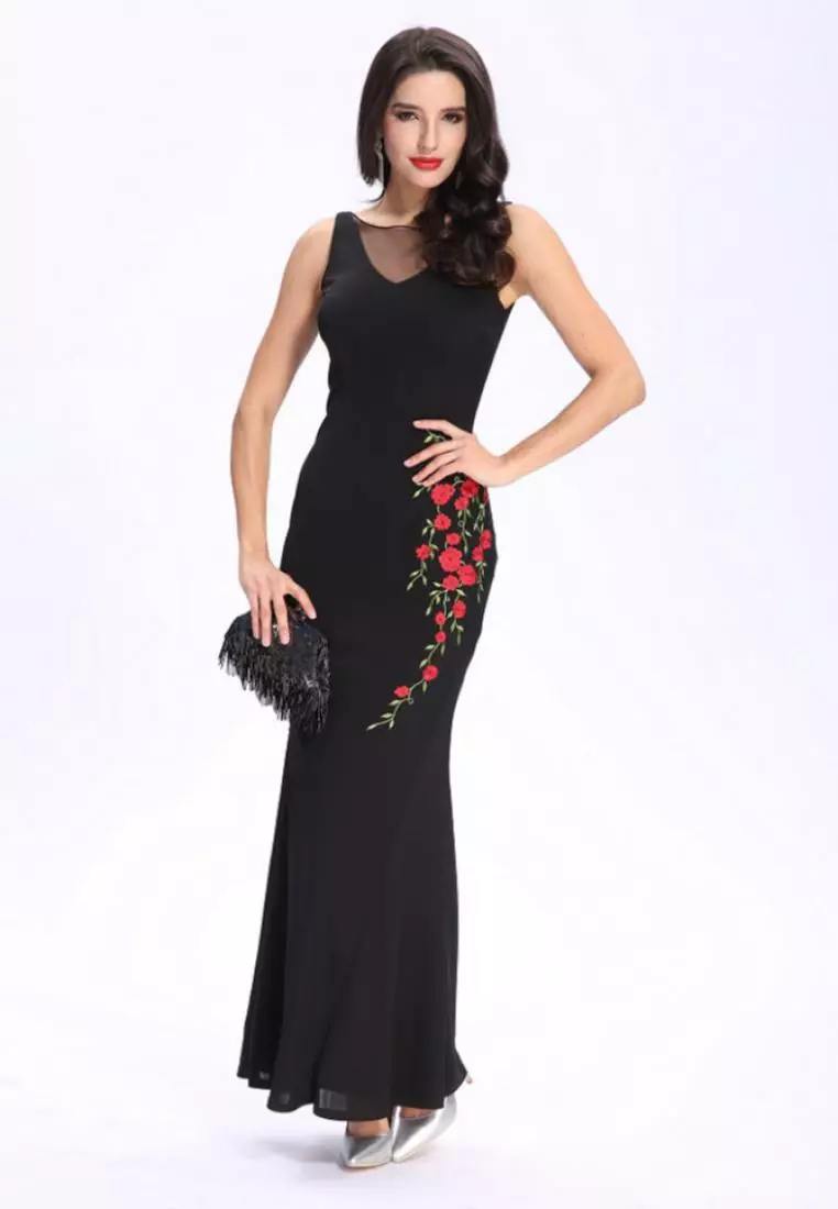 ANNE F CNY Collection - Sheer Tulle Japan Jersey Embroidered Cocktail Dress  2026 | Buy ANNE F Online | ZALORA Hong Kong
