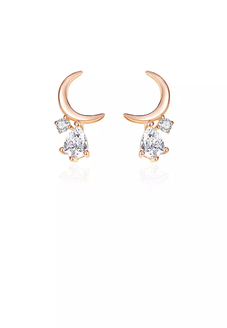 White gold moon earrings online
