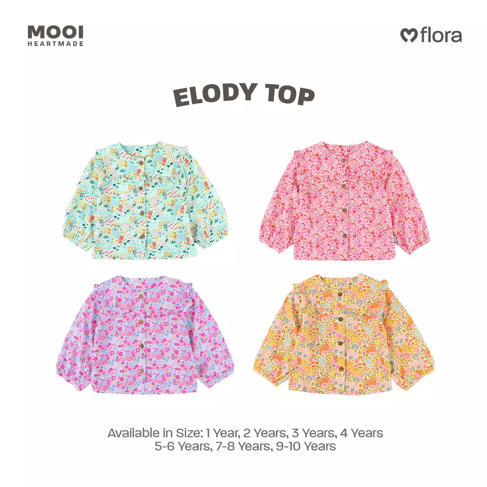 Mooi Atasan Anak Perempuan Elody Top - Yellow