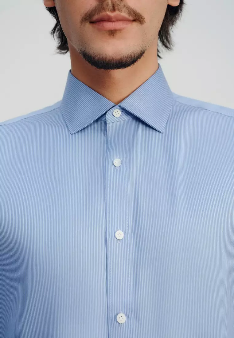 BLAACK Cotton Silk Blend Long-sleeve Formal Shirt