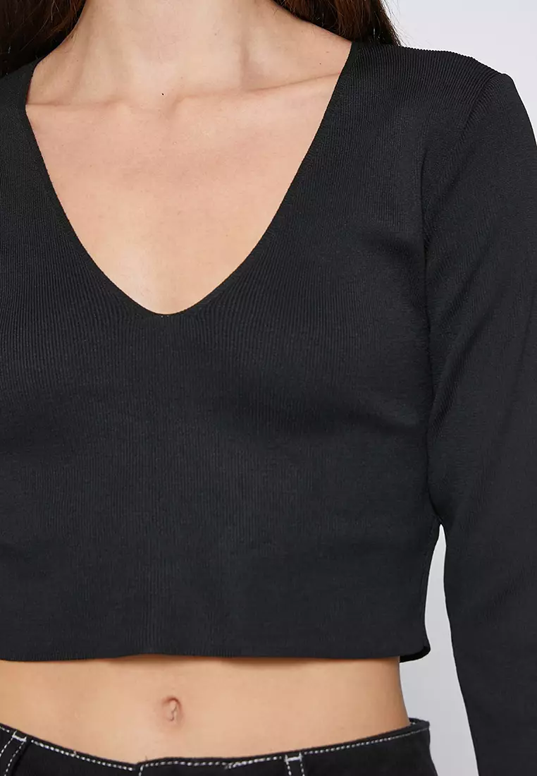 Long Sleeves Crop Knit Sweater