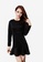XAFITI black Long Sleeves Round Neckline Slim fit One piece Dress 354E0AAB994DC5GS_1