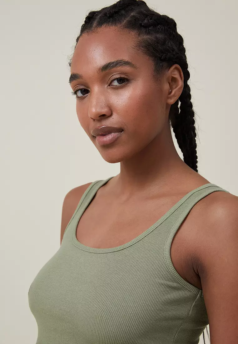 The One Organic Rib Crop Tank Top