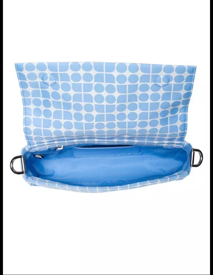 KF864  Kate Spade Noel Jacquard Convertible Crossbody  Nylon Astral Blue