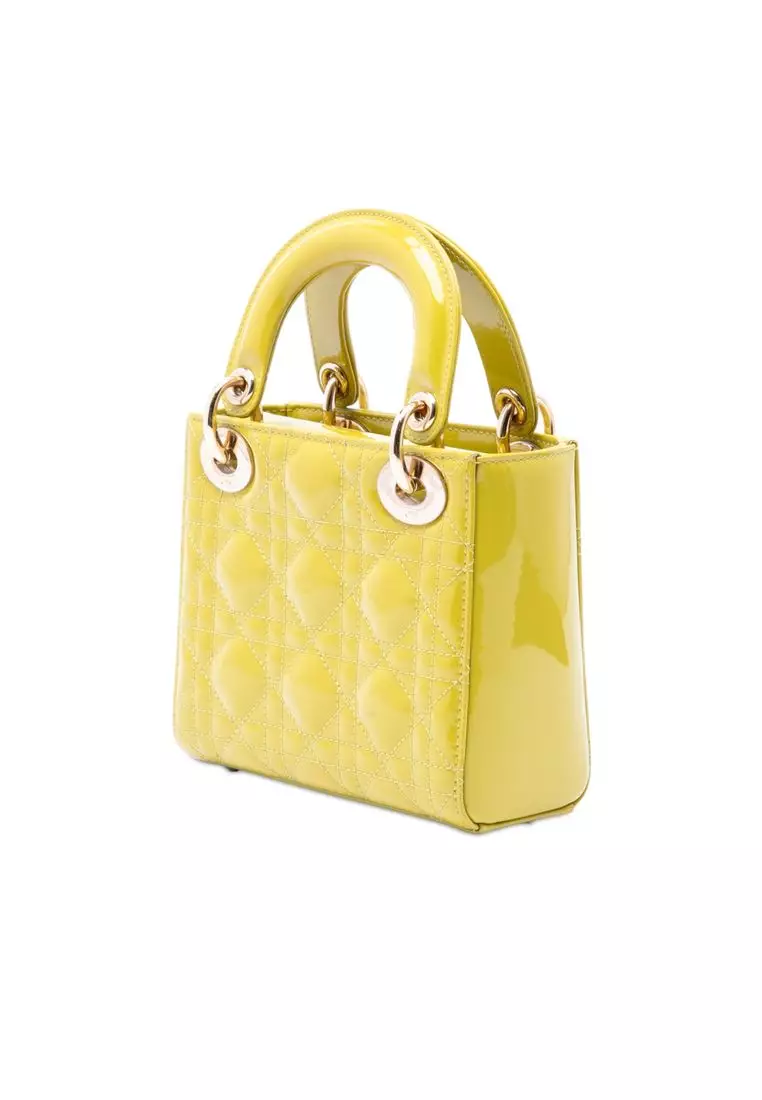 Pre-Loved Dior Mini Patent Cannage Lady Dior