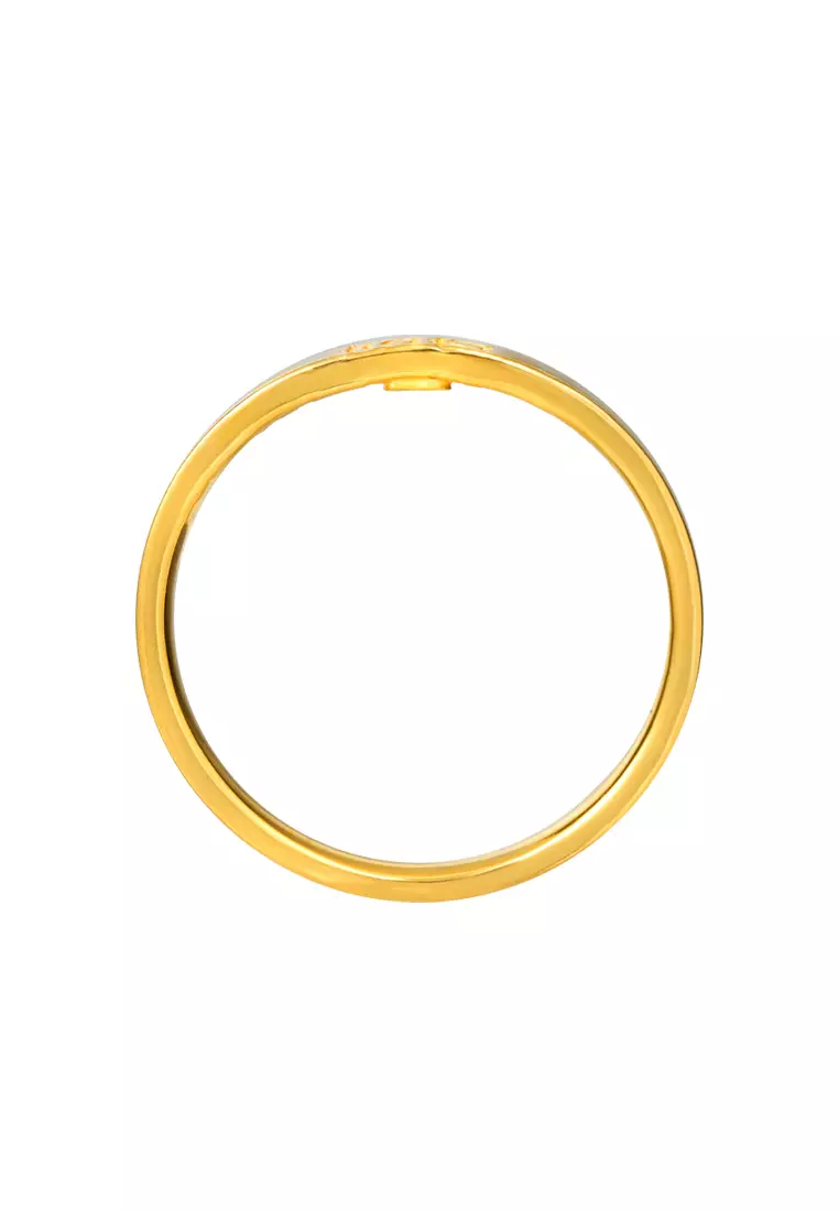 TOMEI Double Happiness Couple Rings For Him, Yellow Gold 916