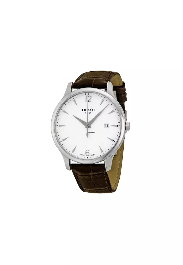 Men's Watch White with Brown Color T063.610.16.037.00