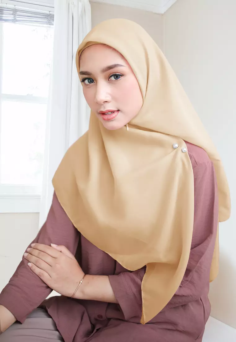 Cotton Bee - Shanara Instan | Hijab Segiempat Resleting - Chamomile
