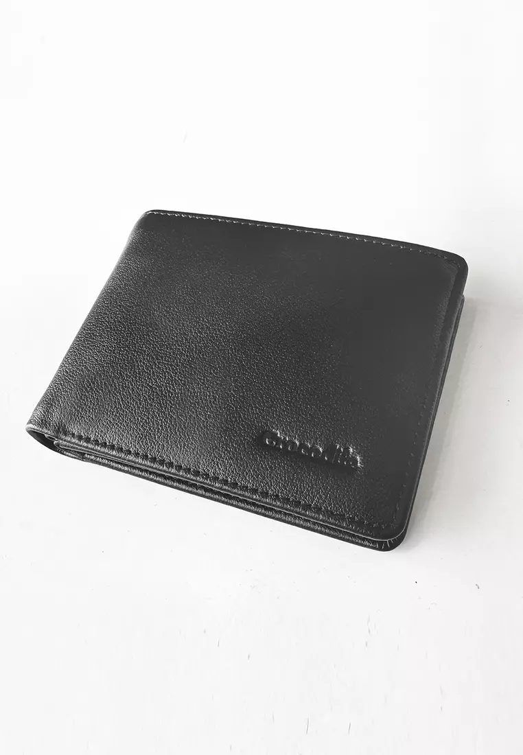Crocodile H703DR Dompet Tri-fold Wallet Leather Kulit Original - Hitam