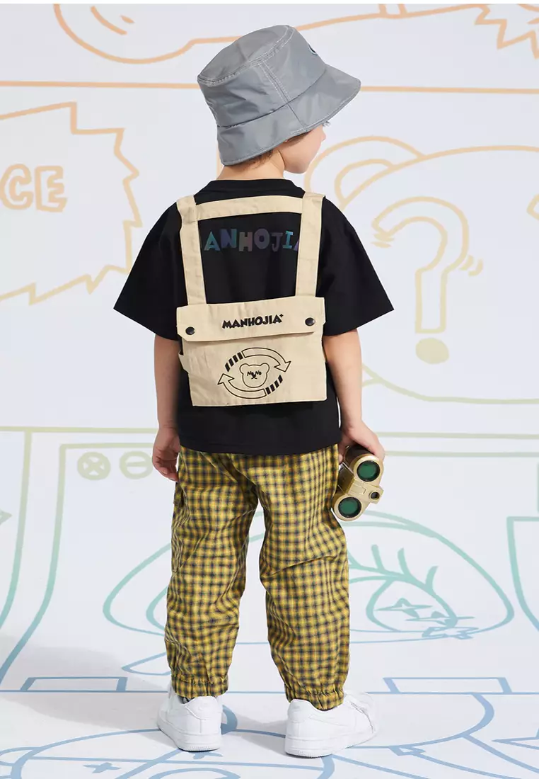 Relaxed Joggers With Grid Design