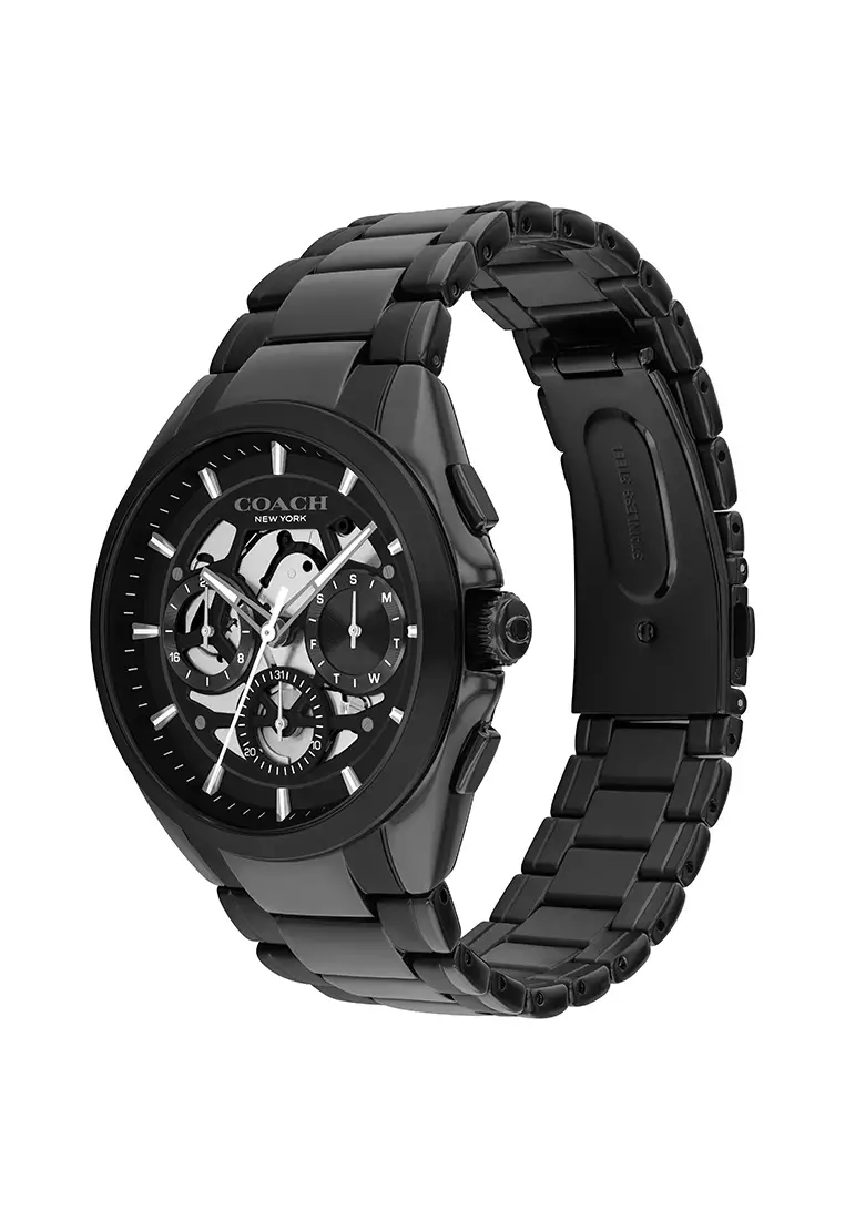 JACKSON Men's Watch IONIC PLATED BLACK STEEL Strap - Black Dial 14602770