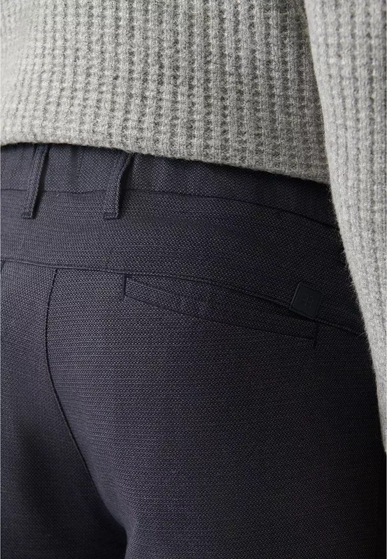 Men's Elastic Waist Slim Fit Chino Trousers