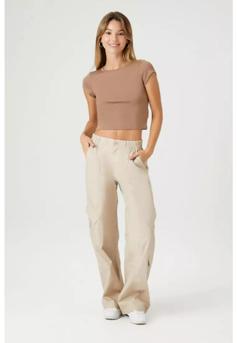 Buy FOREVER 21 Twill Low-Rise Cargo Pants 2024 Online