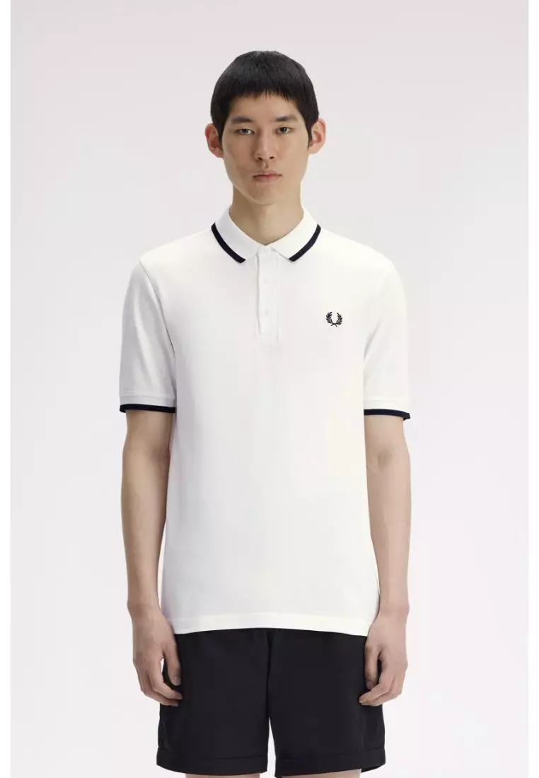 Buy Fred Perry Fred Perry M2326 Collar Detail Polo Shirt (Snow