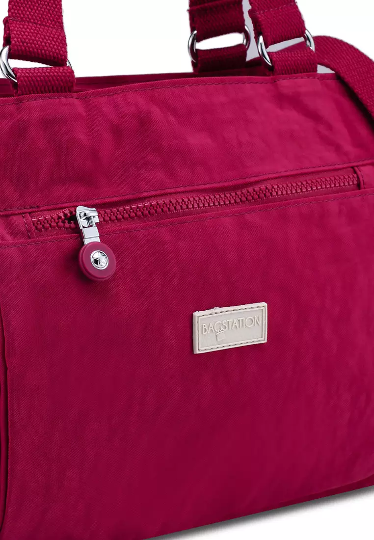 Buy BAGSTATION Crinkled Nylon Shoulder Bag Online ZALORA Malaysia