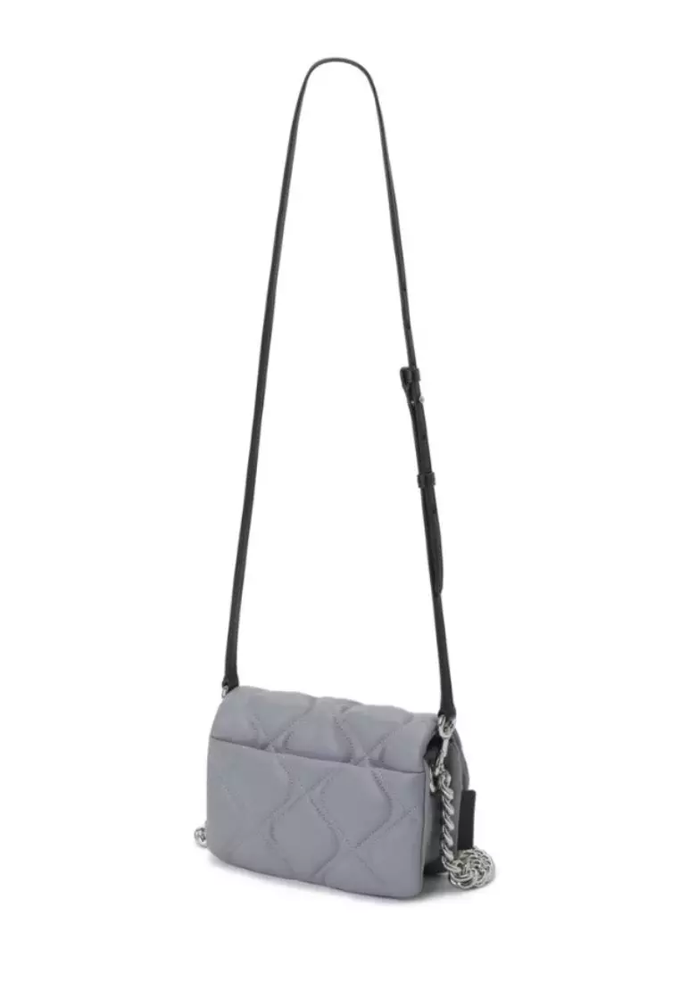 Small Quilted Pillow Bag Rock Grey 