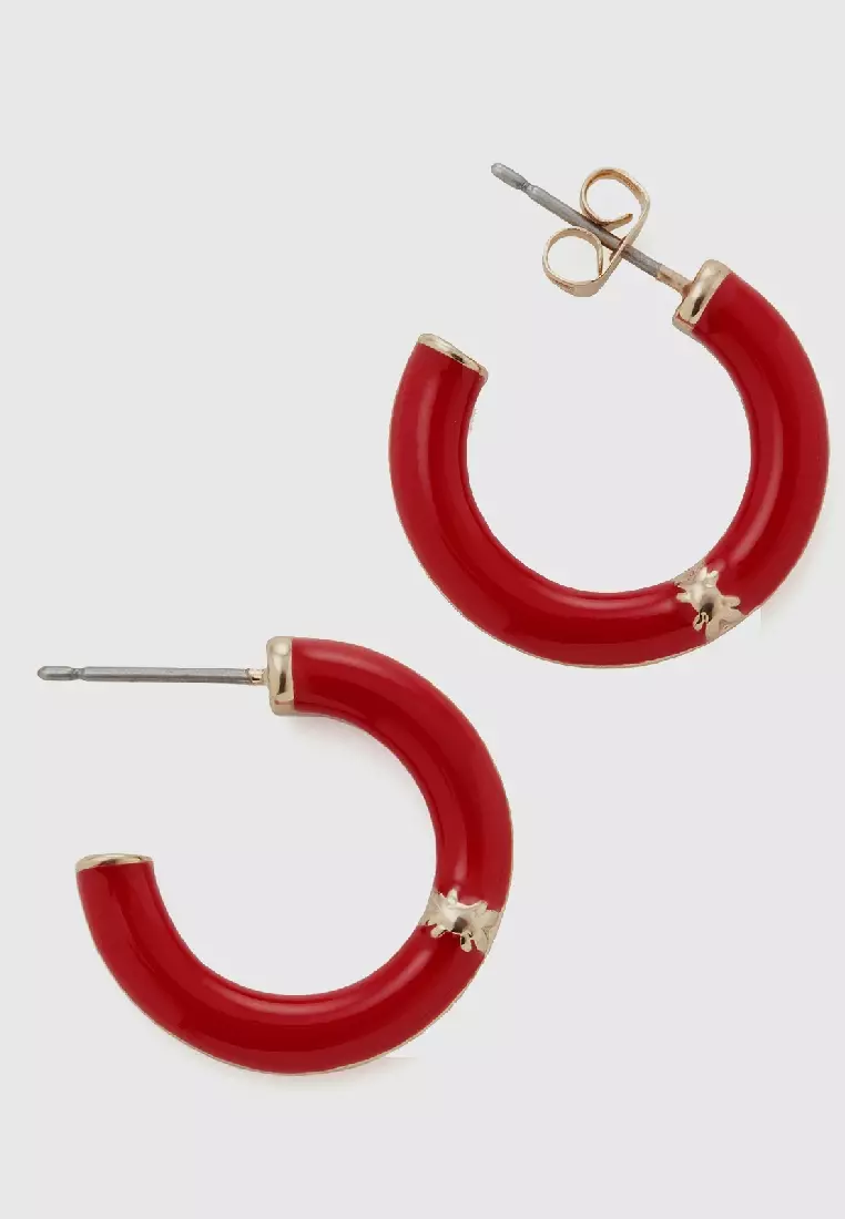Red color outlet earrings online