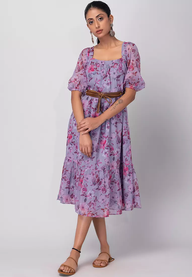 Maxi dress floral with on sale sleeves