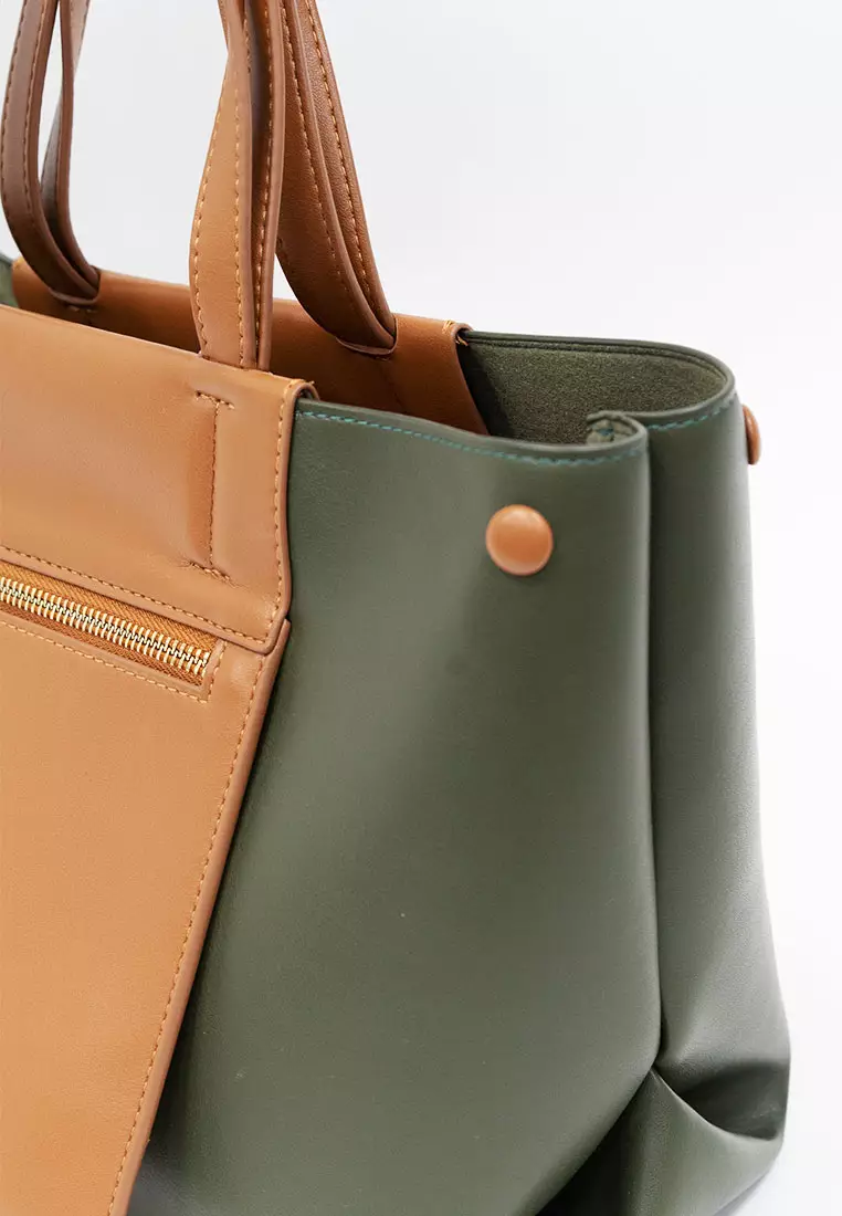 Chloe Color-Block Tote Bag