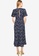 MISSGUIDED navy Flutter Sleeve Ditsy Midi Dress 69A53AAF120644GS_1
