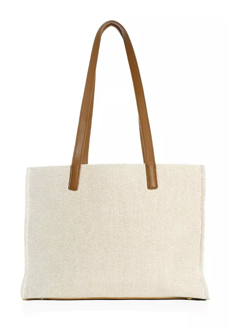 IZZY CANVAS MONOGRAM TOTE BAG BUTTONSCARVES SERIES : IZZY CANVAS