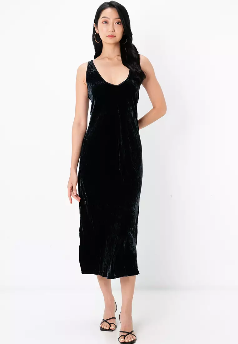 ZARA Velvet Midi Dress 2026 | Buy ZARA Online | ZALORA Hong Kong