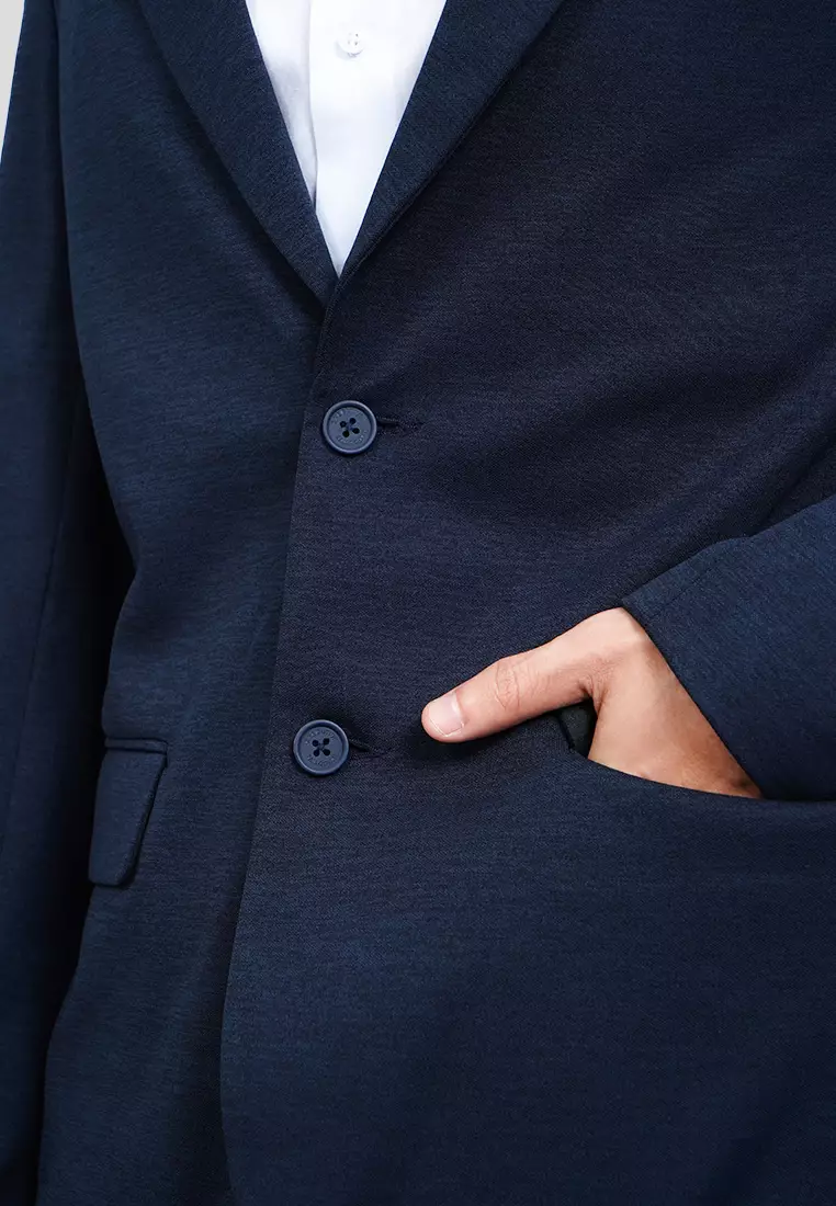 Slim Fit Half Lining Knit Blazer