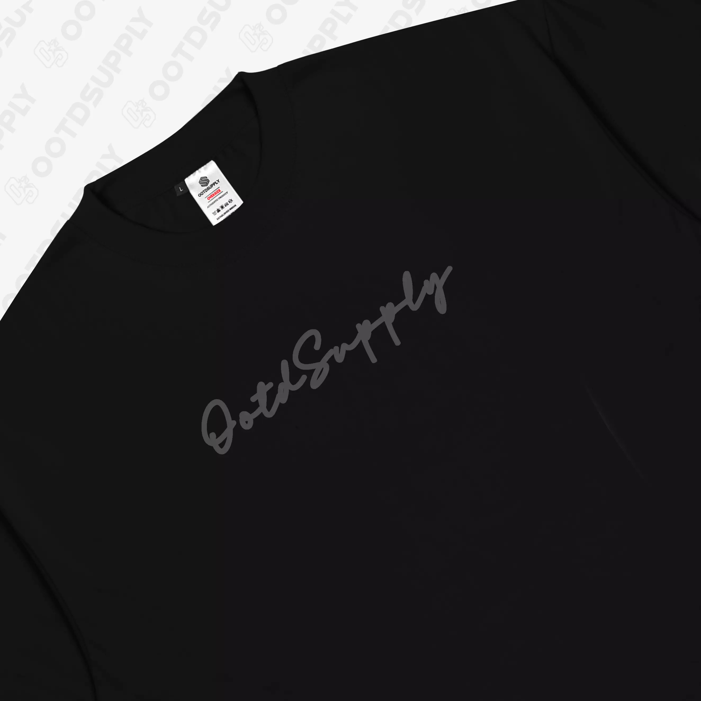 OOTDSUPPLY Boxy Fit Oversize Elementary Black & Stone Grey l Tshirt Boxyfit l Kaos Boxy OVZB013