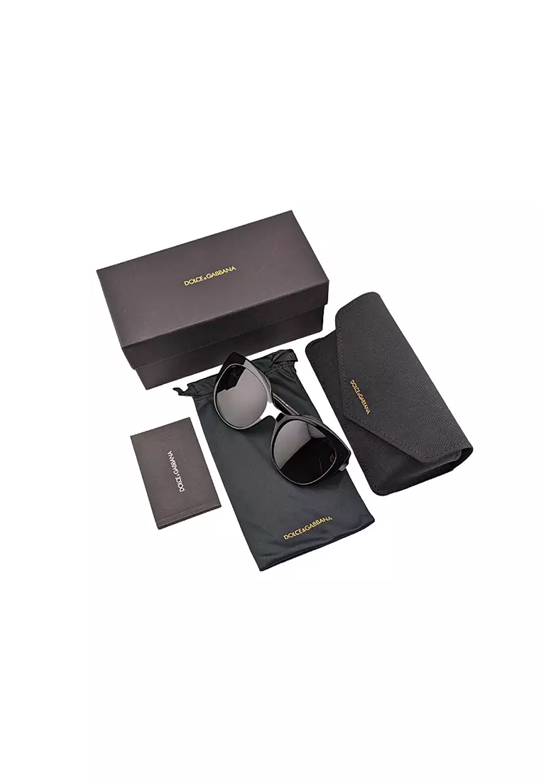 Women's Square Frame Black Acetate Sunglasses - DG4495