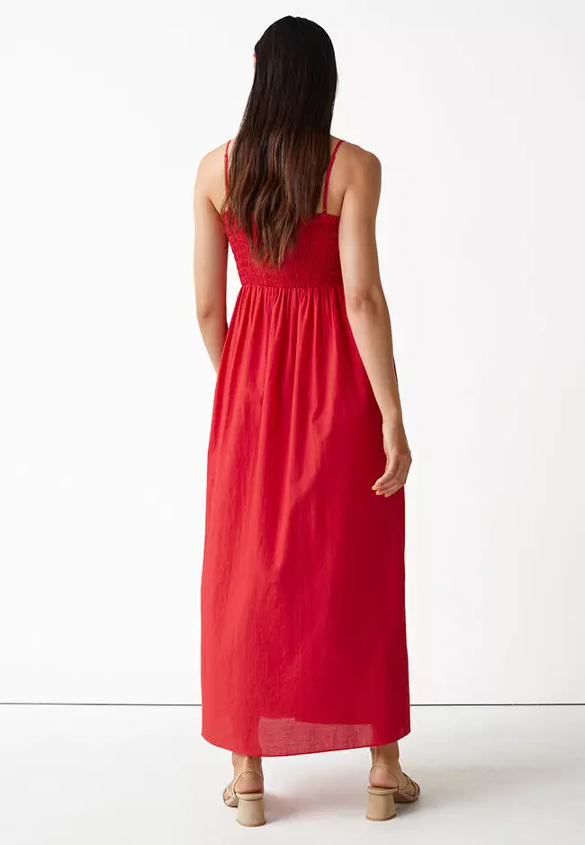 Smocked Strappy Maxi Dress